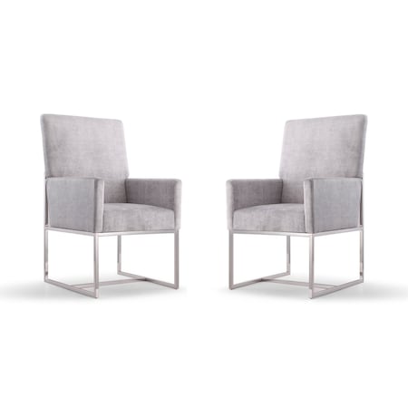 Manhattan Comfort Element Dining Armchair in Grey, PK2 2-DC029-GY